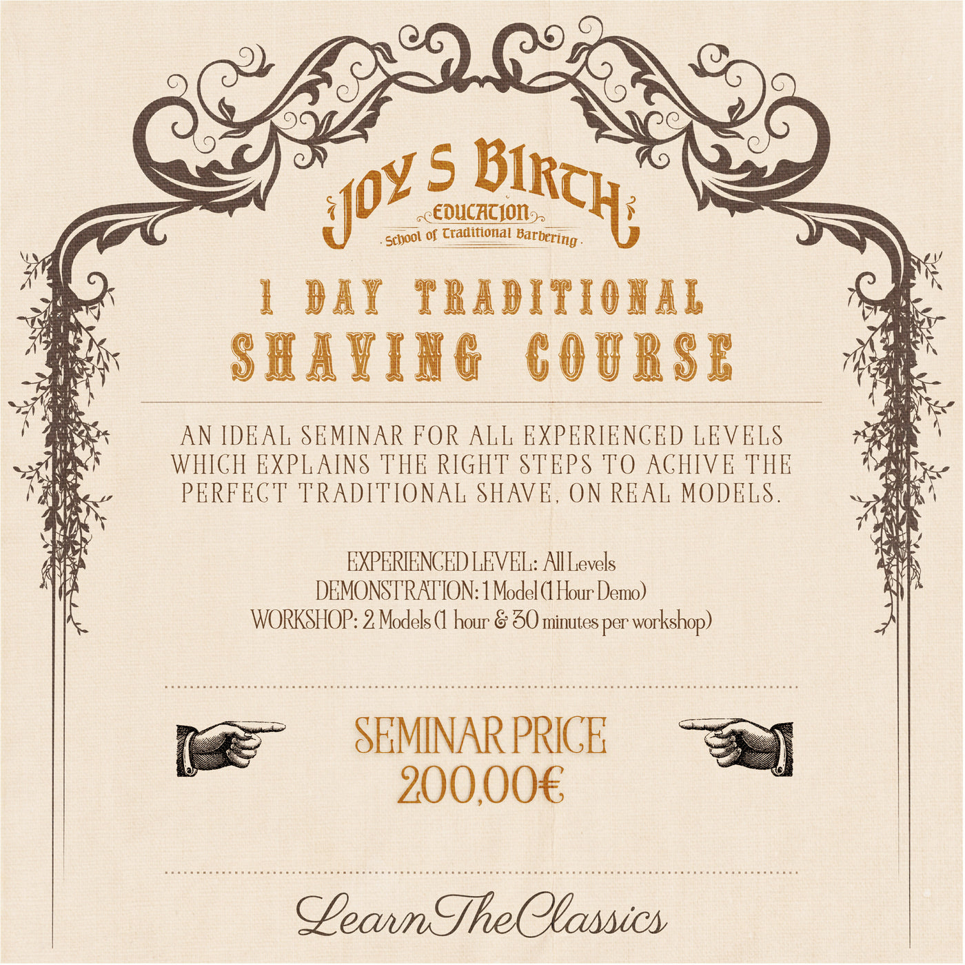 1 DAY - TRADITIONAL SHAVING COURSE